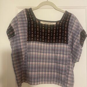 Ace & Jig Blue and Black Patterned Blouse
